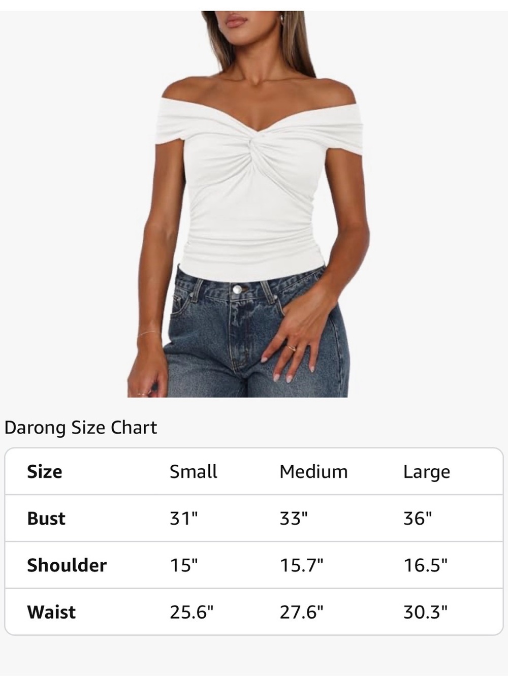 Twist Front 🤍 Off The Shoulder Top - Picture 5 of 12